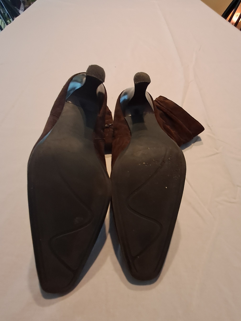 Chantel Women's Brown Suede Mid-Calf Heeled Boots Size 8M - Picture 3 of 3